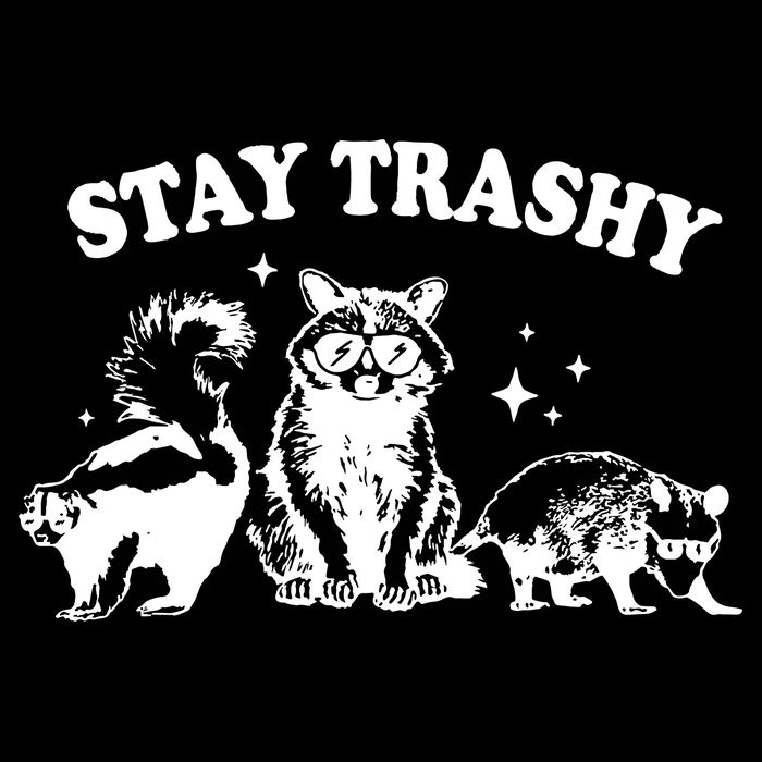Stay Trashy Raccoon Opossum Skunk Wool Snapback Cap