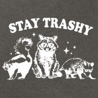 Stay Trashy Raccoon Opossum Skunk Cotton Canvas Backpack