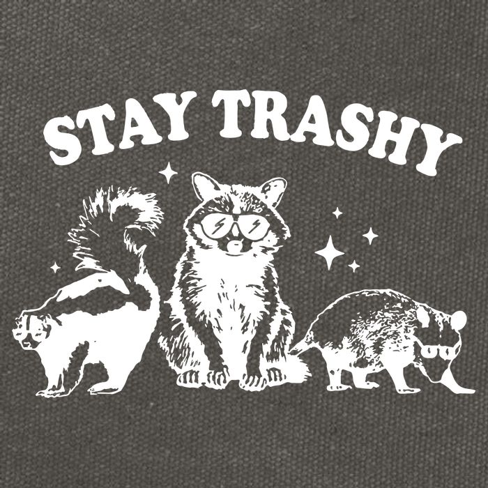 Stay Trashy Raccoon Opossum Skunk Cotton Canvas Backpack