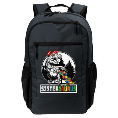 Sistersaurus T Rex Dinosaur Sister Saurus Autism Awareness Daily Commute Backpack