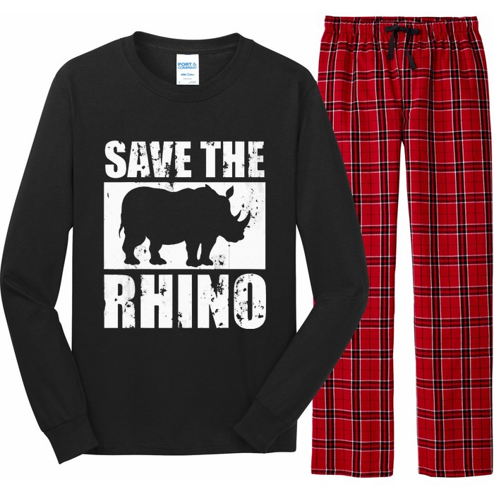 Save The Rhino Long Sleeve Pajama Set