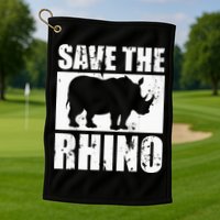 Save The Rhino Golf Towel