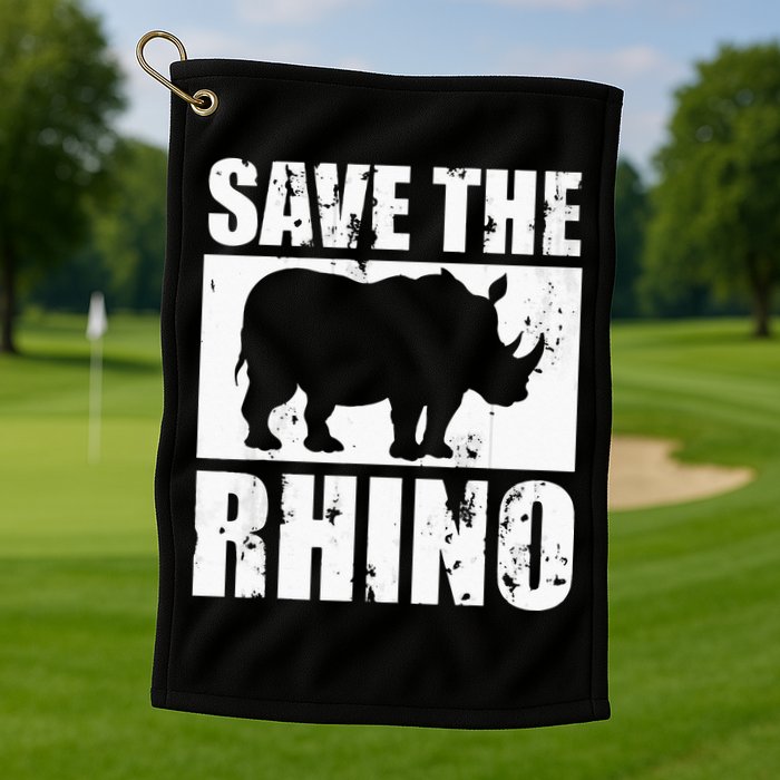 Save The Rhino Golf Towel