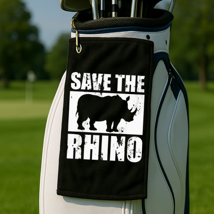 Save The Rhino Golf Towel