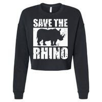 Save The Rhino Cropped Pullover Crew