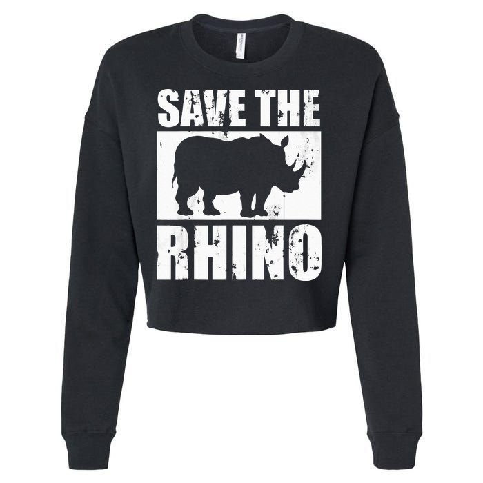 Save The Rhino Cropped Pullover Crew