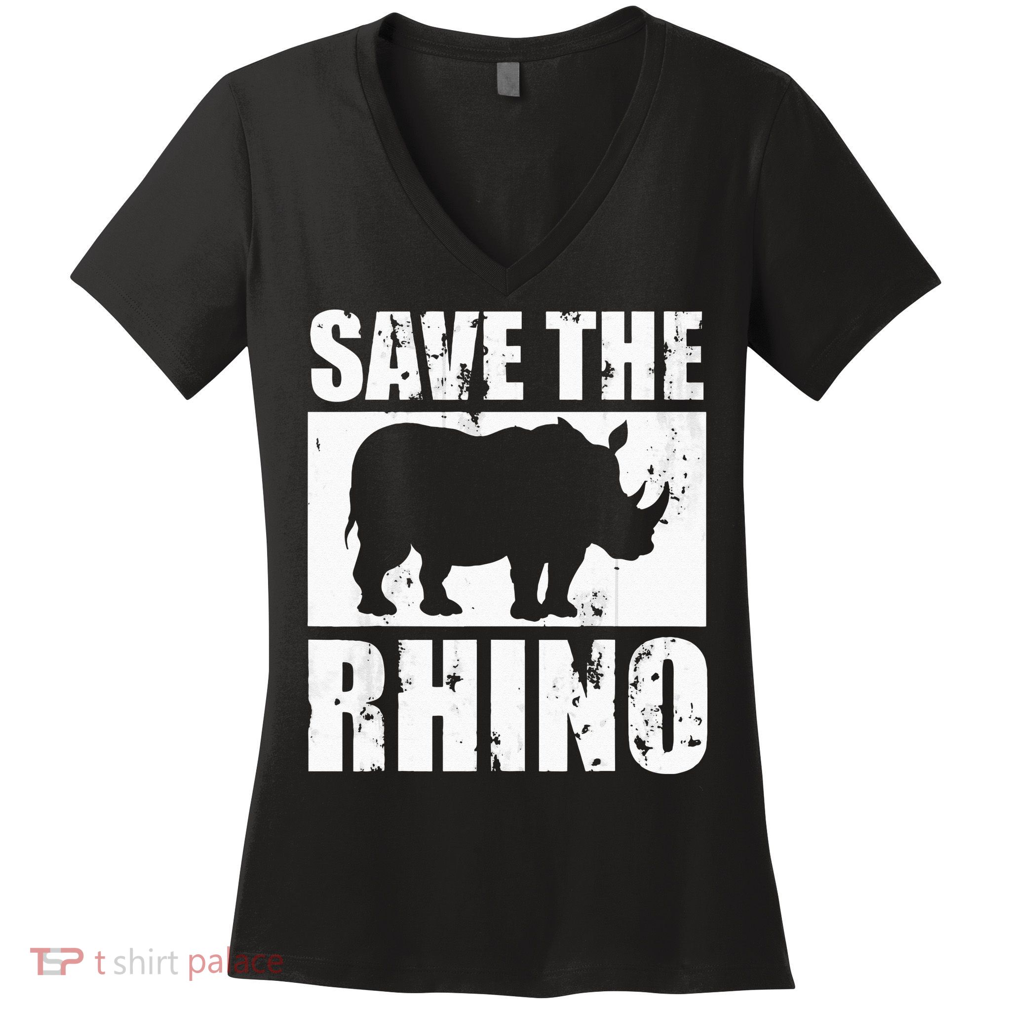 Save The Rhino Women's V-Neck T-Shirt