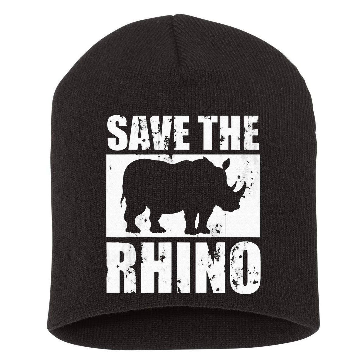 Save The Rhino Short Acrylic Beanie