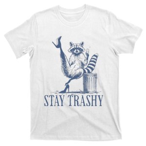 Stay Trashy Raccoon Funny Feminine Halloween T-Shirt