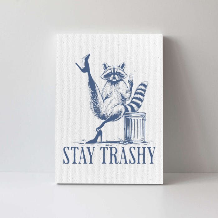 Stay Trashy Raccoon Funny Feminine Halloween Canvas