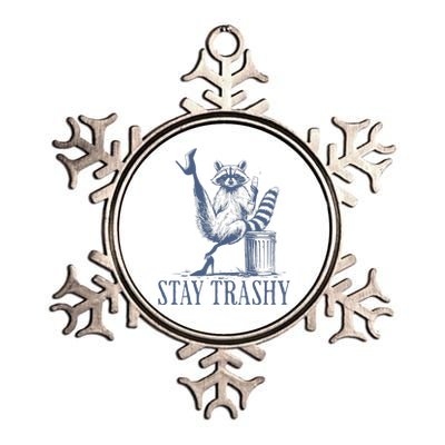 Stay Trashy Raccoon Funny Feminine Halloween Metallic Star Ornament