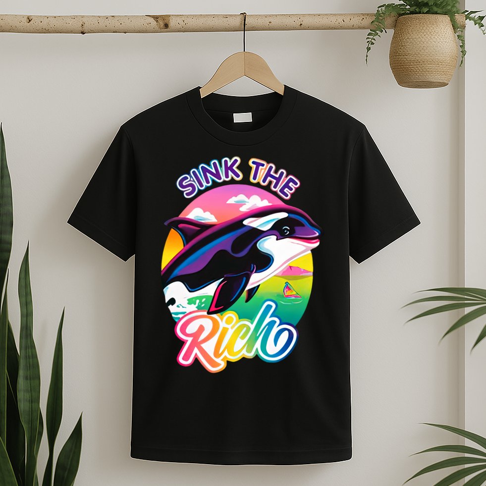 Sink The Rich Gladys Killer Whale The Yacht Sinking Orca Rainbow T-Shirt