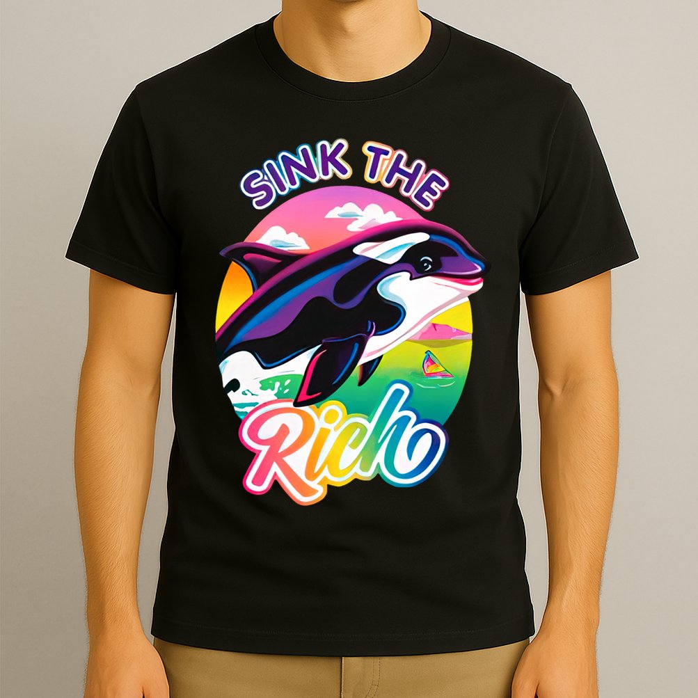 Sink The Rich Gladys Killer Whale The Yacht Sinking Orca Rainbow T-Shirt