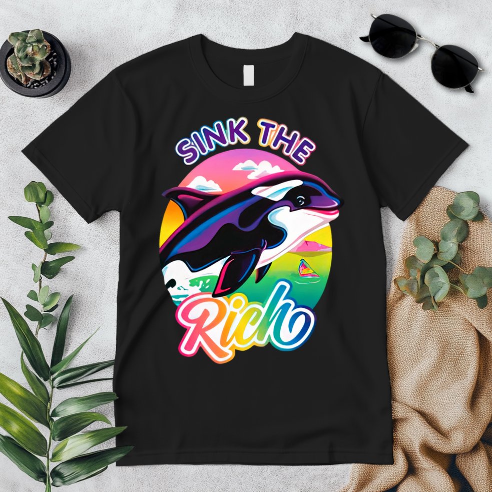 Sink The Rich Gladys Killer Whale The Yacht Sinking Orca Rainbow Premium T-Shirt