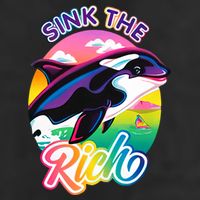 Sink The Rich Gladys Killer Whale The Yacht Sinking Orca Rainbow Hat