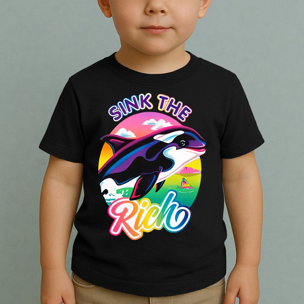 Sink The Rich Gladys Killer Whale The Yacht Sinking Orca Rainbow Toddler T-Shirt