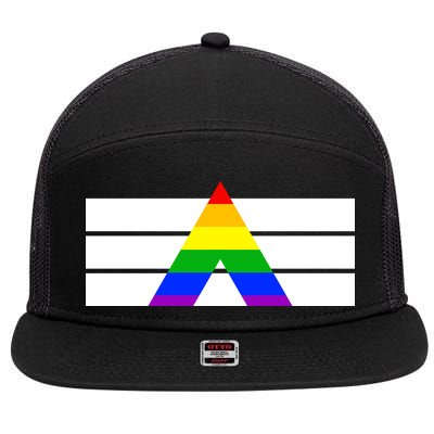 Straight Ally Pride Flag 7 Panel Mesh Trucker Snapback Hat