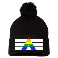 Straight Ally Pride Flag Pom Pom 12in Knit Beanie