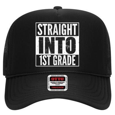 Straight Into 1st Grade High Crown Mesh Back Trucker Hat