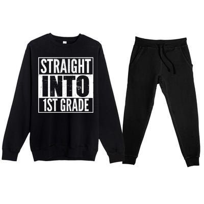 Straight Into 1st Grade Premium Crewneck Sweatsuit Set