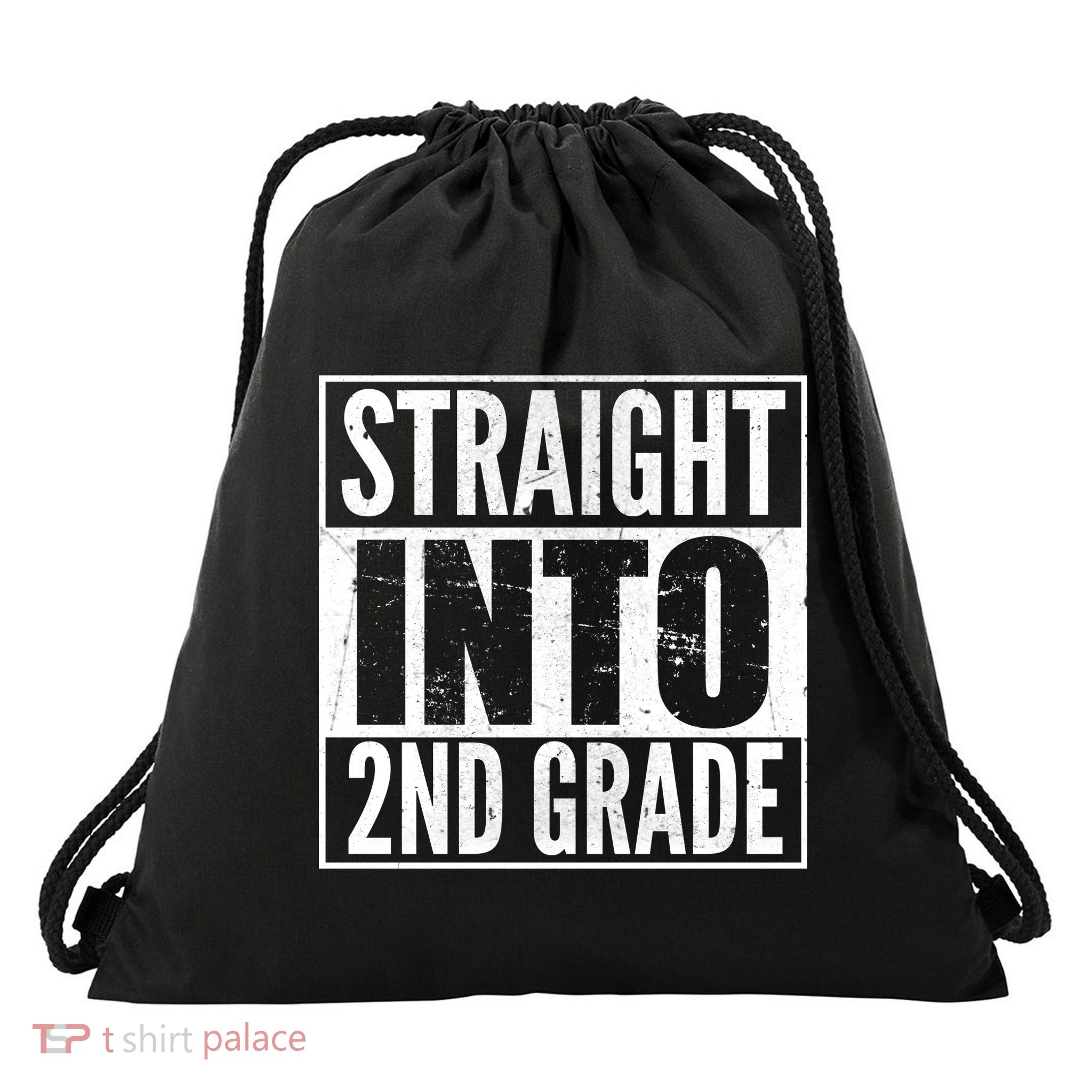 Straight Into 2nd Grade Drawstring Bag