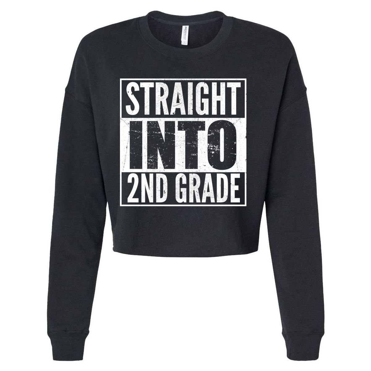 Straight Into 2nd Grade Cropped Pullover Crew