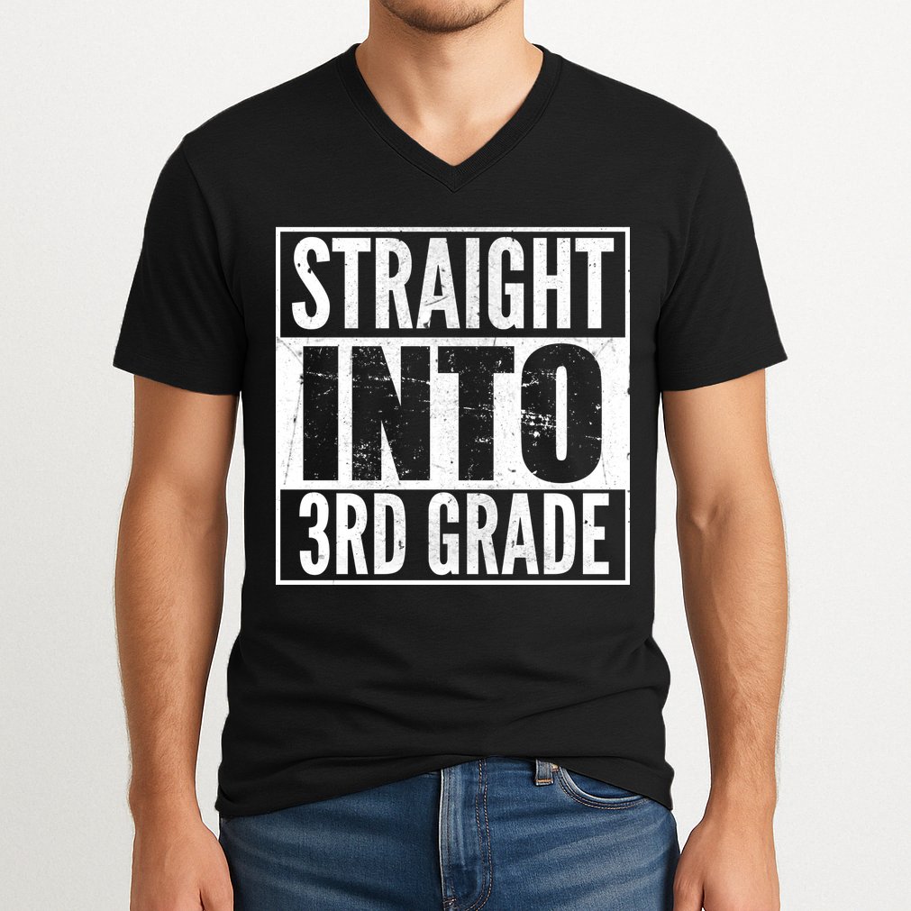 Straight Into 3rd Grade V-Neck T-Shirt