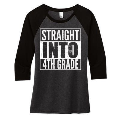 Straight Into 4th Grade Women's Tri-Blend 3/4-Sleeve Raglan Shirt