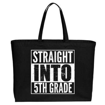 Straight Into 5th Grade Cotton Canvas Jumbo Tote