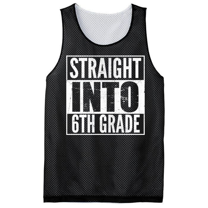 Straight Into 6th Grade Mesh Reversible Basketball Jersey Tank