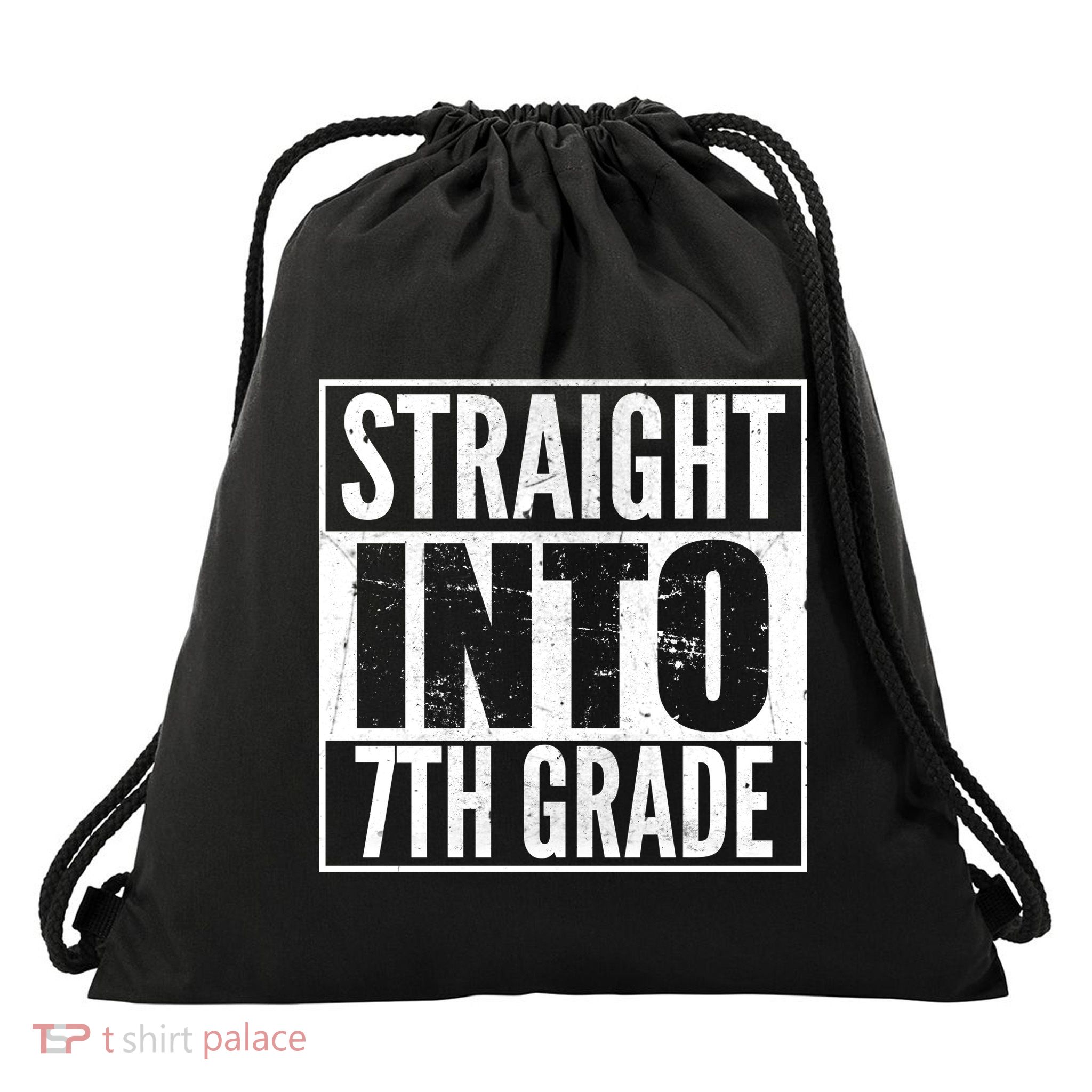 Straight Into 7th Grade Drawstring Bag