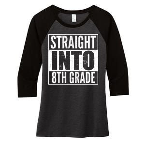 Straight Into 8th Grade Women's Tri-Blend 3/4-Sleeve Raglan Shirt