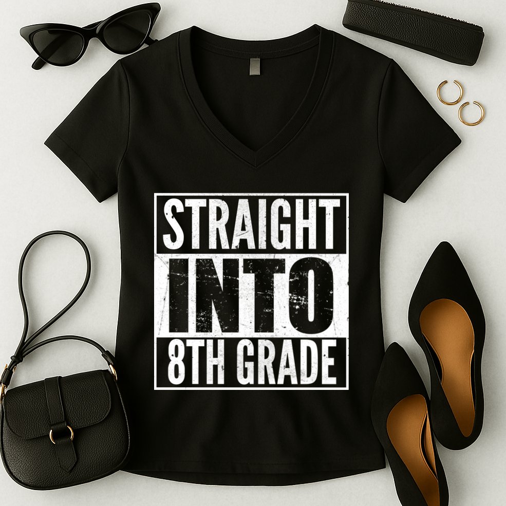 Straight Into 8th Grade Women's V-Neck T-Shirt