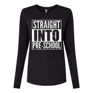 Straight Into Pre-School Womens Cotton Relaxed Long Sleeve T-Shirt