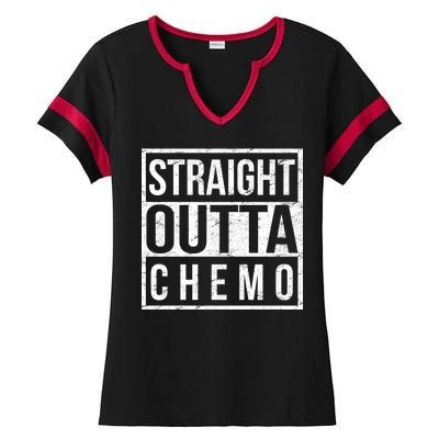 Straight Out of Chemo Ladies Halftime Notch Neck Tee