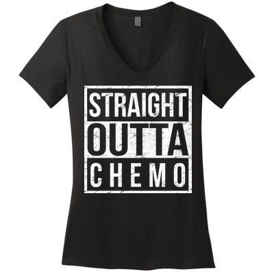 Straight Out of Chemo Women's V-Neck T-Shirt