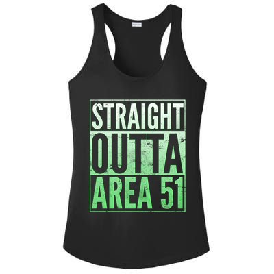Straight Outta Area 51 Ladies PosiCharge Competitor Racerback Tank