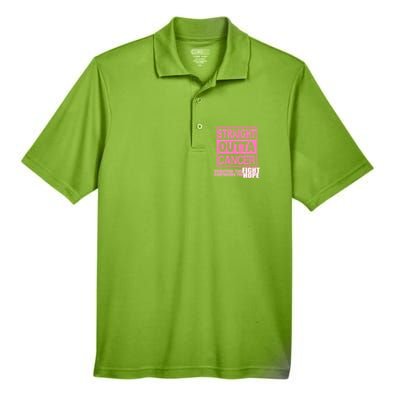 Straight Outta Breast Cancer Fight Hope Men's Origin Performance Pique Polo