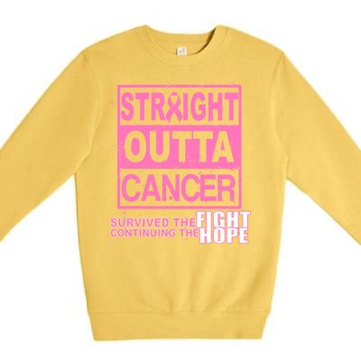 Straight Outta Breast Cancer Fight Hope Premium Crewneck Sweatshirt