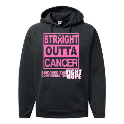 Straight Outta Breast Cancer Fight Hope Performance Fleece Hoodie