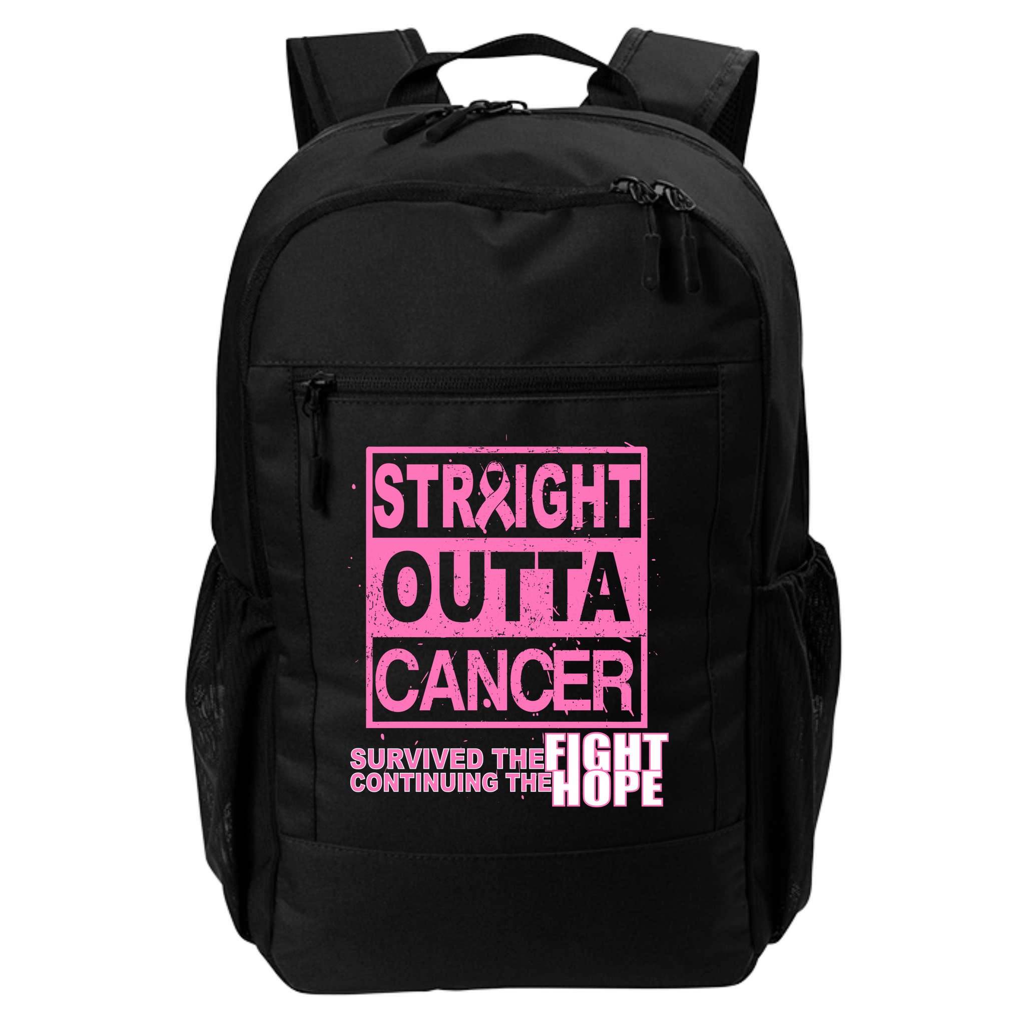 Straight Outta Breast Cancer Fight Hope Backpack