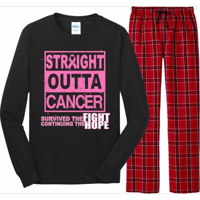 Straight Outta Breast Cancer Fight Hope Long Sleeve Pajama Set