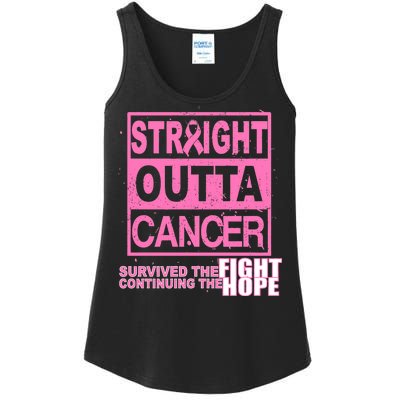 Straight Outta Breast Cancer Fight Hope Ladies Essential Tank