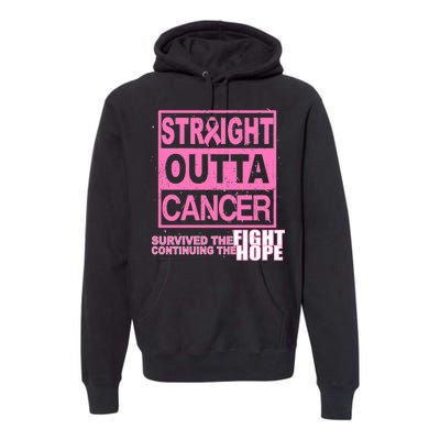 Straight Outta Breast Cancer Fight Hope Premium Hoodie