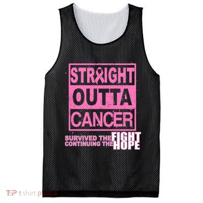 Straight Outta Breast Cancer Fight Hope Mesh Reversible Basketball Jersey Tank