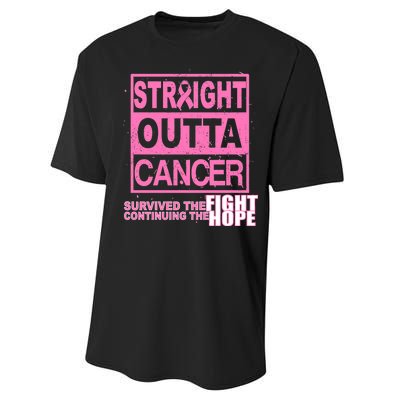 Straight Outta Breast Cancer Fight Hope Performance Sprint T-Shirt