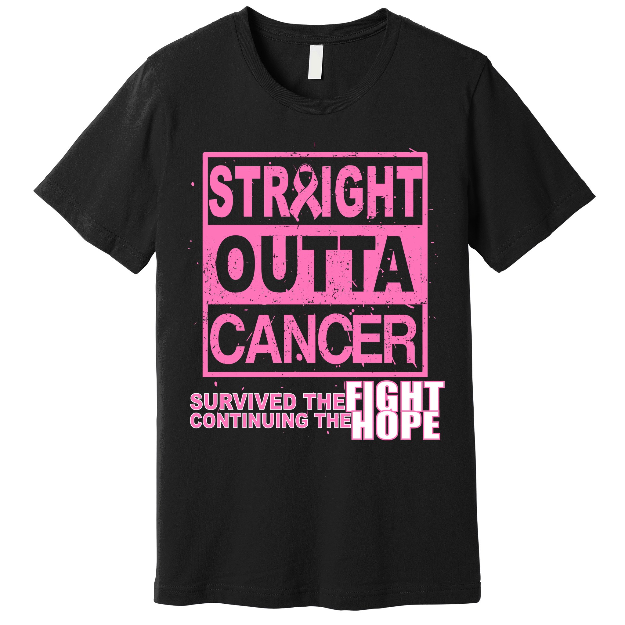 Straight Outta Breast Cancer Fight Hope Premium T-Shirt