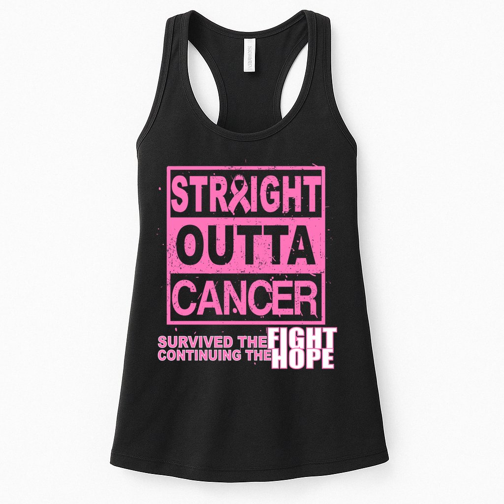 Straight Outta Breast Cancer Fight Hope Womens Tank Top