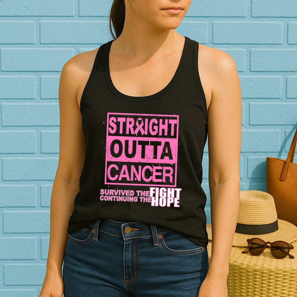 Straight Outta Breast Cancer Fight Hope Womens Tank Top