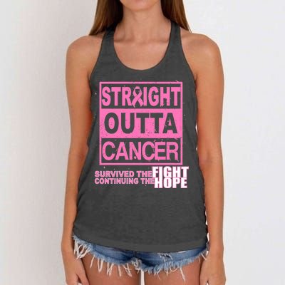 Straight Outta Breast Cancer Fight Hope Women's Knotted Racerback Tank